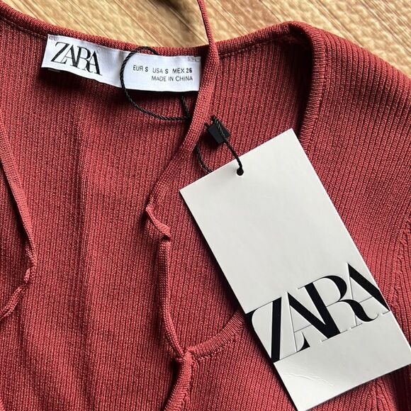 Zara Knit Burgandy Strappy Sweater - Picture 11 of 11